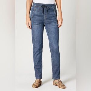 ALEMBIKA indigo wash ventura drawstring pant denim iconic jeans high rise skinny